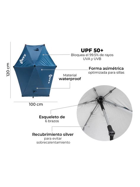 Quitasol Portátil Universal Kano Sundu UV50+ Articulable-6