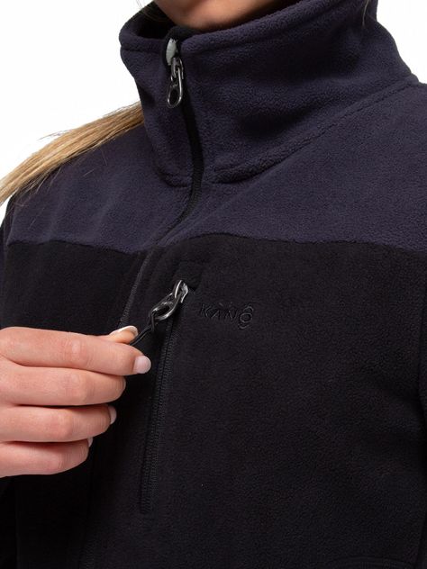 Chaqueta Polar Mujer Kano Canelo Negro Polerón Full Zip-3