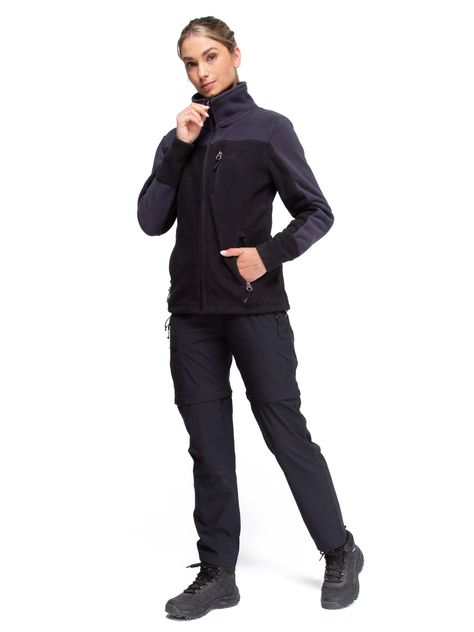 Chaqueta Polar Mujer Kano Canelo Negro Polerón Full Zip-8