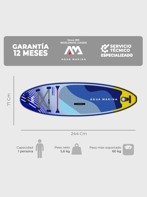Stand Up Paddle Para Niños Aqua Marina Vibrant SUP Inflable-2