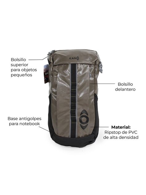 Mochila Outdoor Kano 25L Trekking Camping Resistente Marrón-3