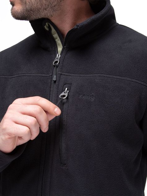 Poleron Polar Hombre Kano Canelo Negro Chaqueta de Polar-3