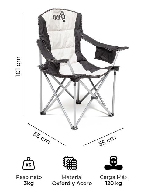 Silla Plegable Para Camping Kano Cucao Reforzada Acolchada-1