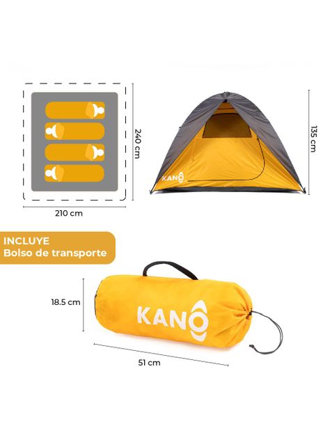 Carpa Rupanco Camping 4 personas Impermeable 3000mm-2