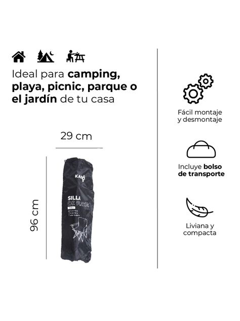 Sillón Doble Plegable Kano Colico Reforzado para Camping-3