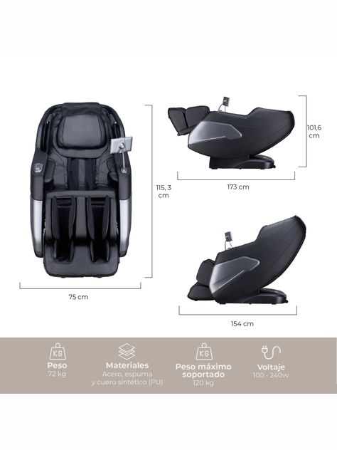 Sillón de Masajes R5000 Reclinable con Gravedad Cero Relan-2