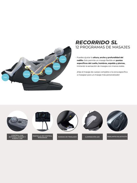 Sillón de Masajes R5000 Reclinable con Gravedad Cero Relan-3