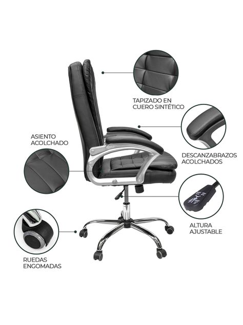 Silla de Escritorio Top Living Vernier Cuero Reclinable-3