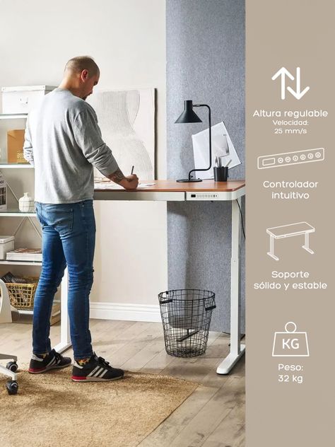 Escritorio Eléctrico Oak Pro Top Living Standing Desk-1