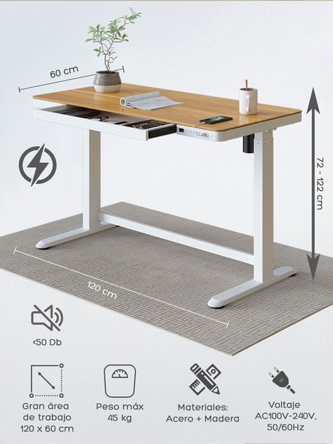 Escritorio Eléctrico Oak Pro Top Living Standing Desk-2