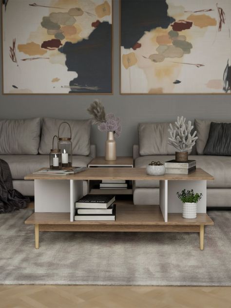 Mesa de Centro Top Living Bari Rectangular Lateral Nórdica-4