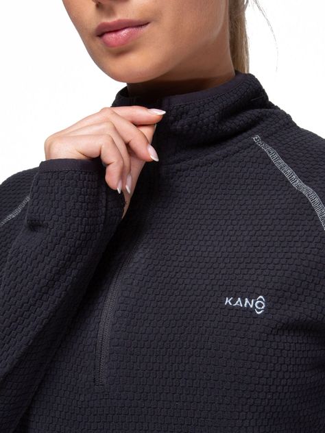 Poleron Mujer Nano Fleece Gris Oscuro Kano Tineo Deportivo-2