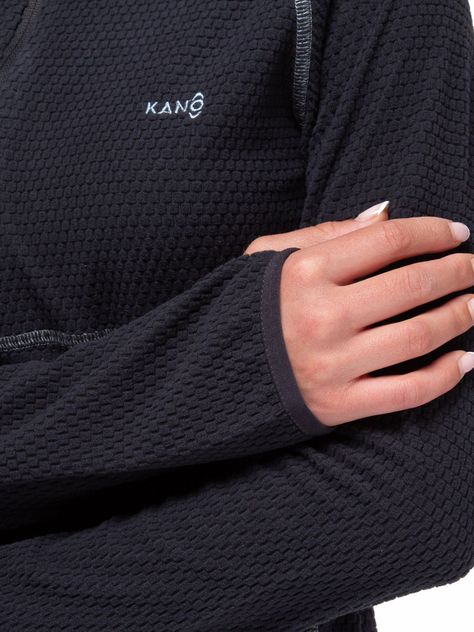 Poleron Mujer Nano Fleece Gris Oscuro Kano Tineo Deportivo-3