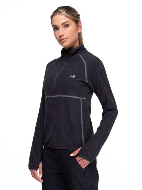 Poleron Mujer Nano Fleece Gris Oscuro Kano Tineo Deportivo-4