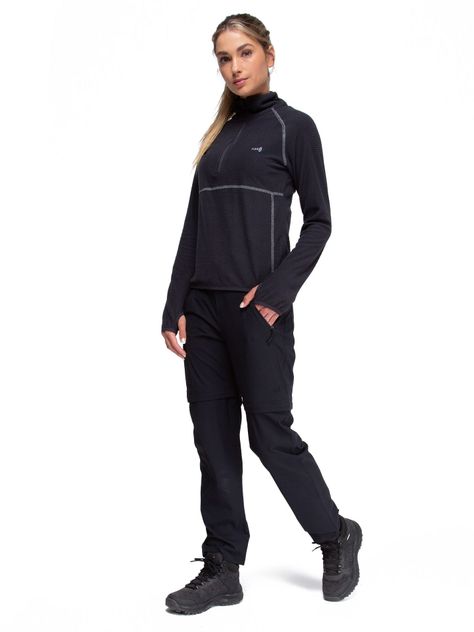 Poleron Mujer Nano Fleece Gris Oscuro Kano Tineo Deportivo-5