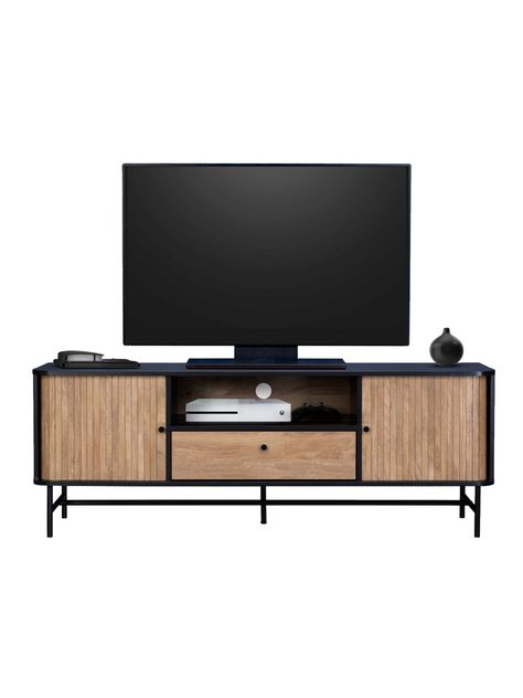 Rack de TV Top Living Charcoal con Puertas Corredizas-5