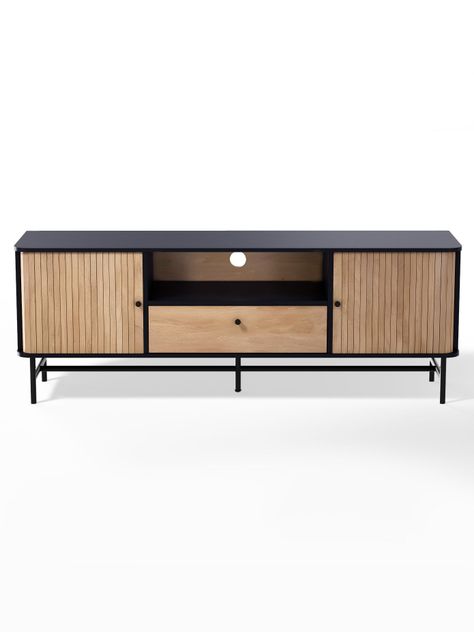 Rack de TV Top Living Charcoal con Puertas Corredizas-6