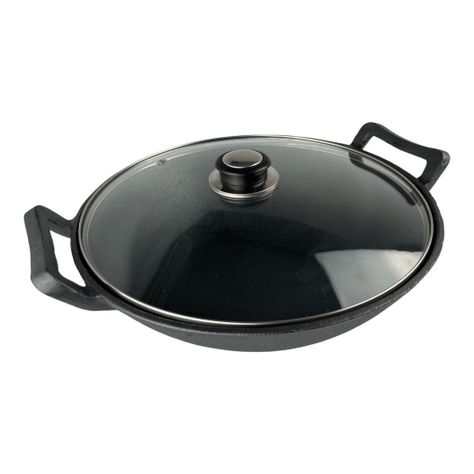 WOK FIERRO FUNDIDO 30CM CON TAPA-0