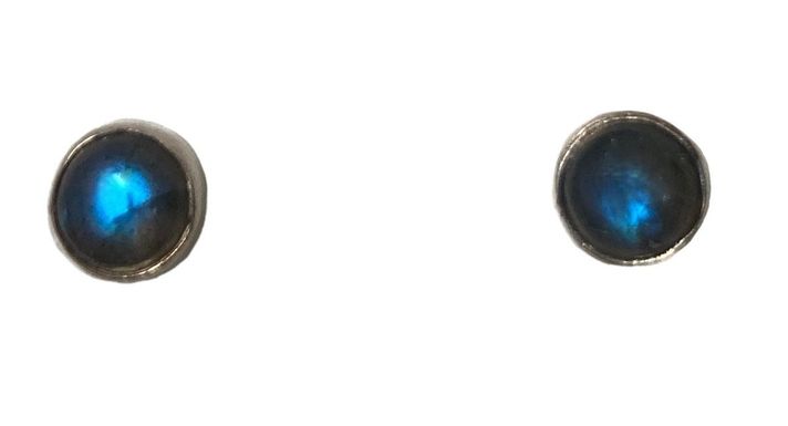 Aros plata 925 al lóbulo, Labradorita-1