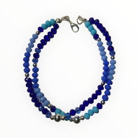 Pulsera plata 925 con Cristales azules -0
