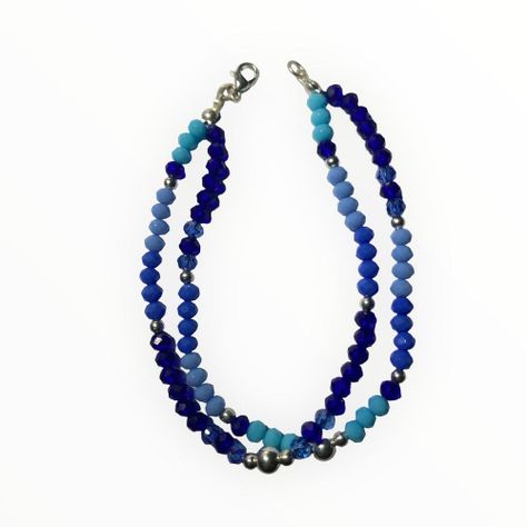 Pulsera plata 925 con Cristales azules -1