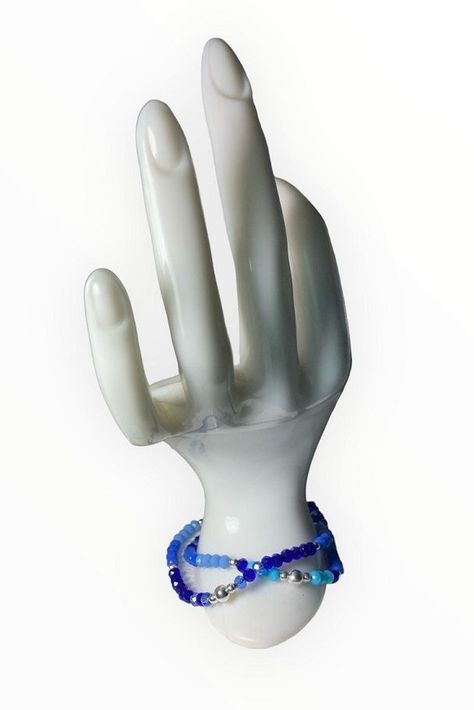 Pulsera plata 925 con Cristales azules -2