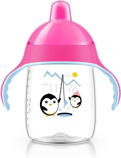 Vaso Avent antiderrame 340 ml Rosado -0