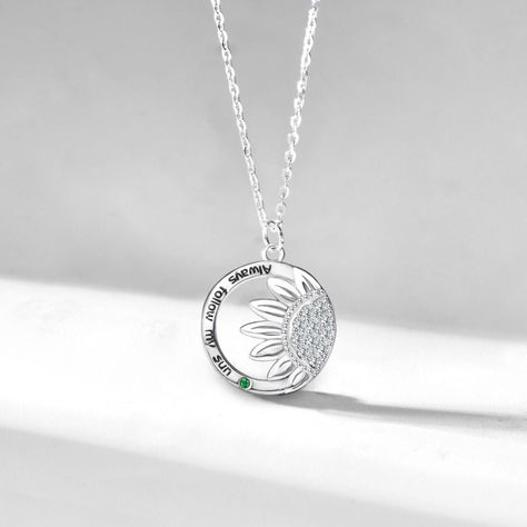 Collar Flor de Girasol Plata 925 para Mujer Joya Única-2