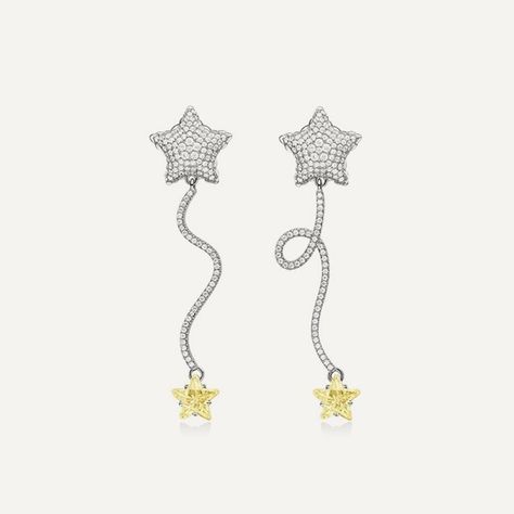 Aros Plata Fina 925 Estrellas Piedra Citrino Mujer Joyas-1