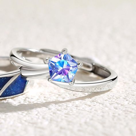 Anillos Plata 925 Compromiso Promesa Pareja Mar y Estrella-3