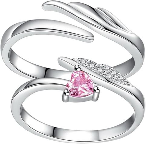 Anillos Plata 925 Alas Angel Ilusion Ajustable Parejas Par-0
