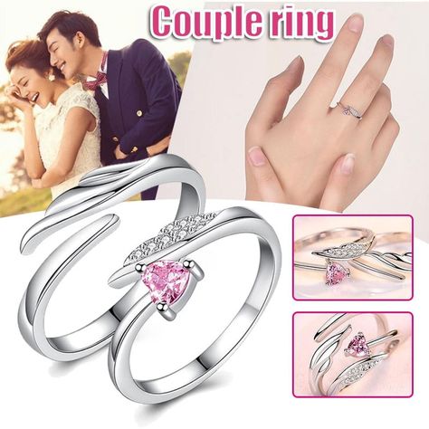 Anillos Plata 925 Alas Angel Ilusion Ajustable Parejas Par-1
