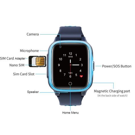 Reloj Smartwatch Niños 4g AZUL Videollamadas-3