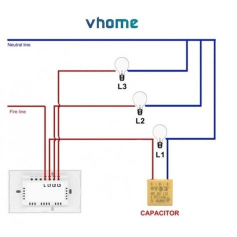 Interruptor Wifi RF Vhome Vector Design SN Sin Neutro Black Touch 1 Canal Compatible Con Google Home y Alexa-6