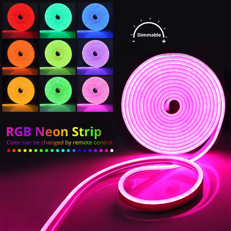 Cinta Neón Led Flexible Wifi y Bluetooth RGB 5mts 24W IP67 Compatible con Alexa y Google-5
