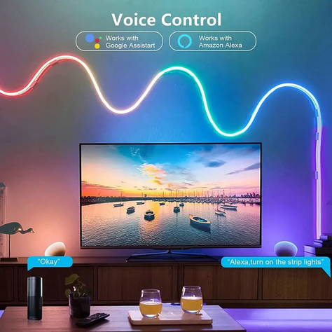 Cinta Neón Led Flexible Wifi y Bluetooth RGB 5mts 24W IP67 Compatible con Alexa y Google-6