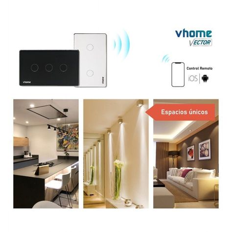 Interruptor Wifi RF Vhome Live LN Touch 2 Canales Compatible Con Google Home y Alexa-3