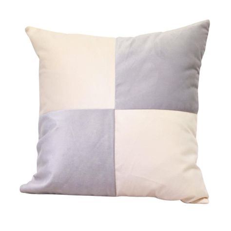 Cojín Gabriela Gris Blanco Felpa 50x50 cm-0