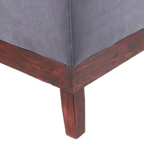 Pouf Emilia con Baúl Gris Felpa 45x45x46 Cm Máxima Design-4