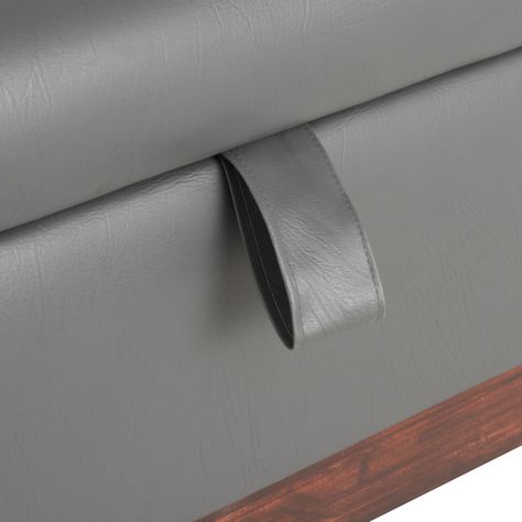Banqueta con Baúl Incy Gris Eco Cuero 120x40x50 cm Máxima Design-5