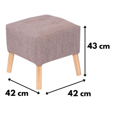 Pouf Alemania Gris Beige Omega 42x42x43 cm Máxima Design-3