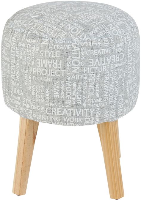 Pouf Bird Alemania Gris Estampado 35x35x45 cm Máxima Design-0