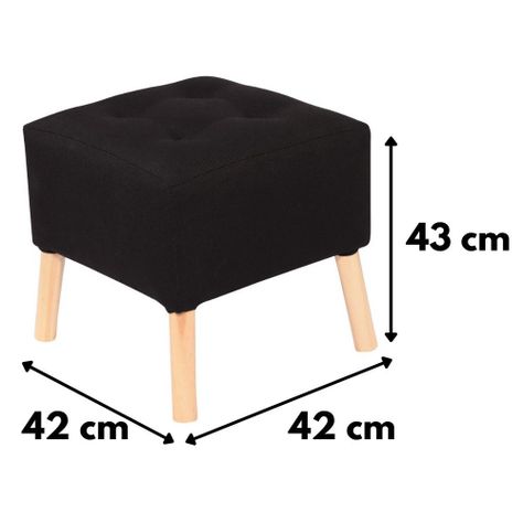 Pouf Alemania Negro Delta 42x42x43 cm Máxima Design-3