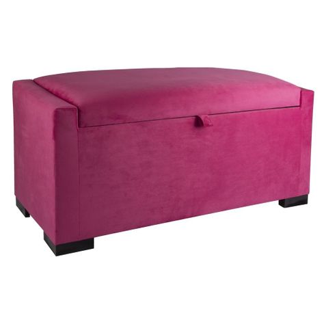 Banqueta con Baúl Leyzy Fucsia Felpa 40X55X105 cm Máxima Design-2