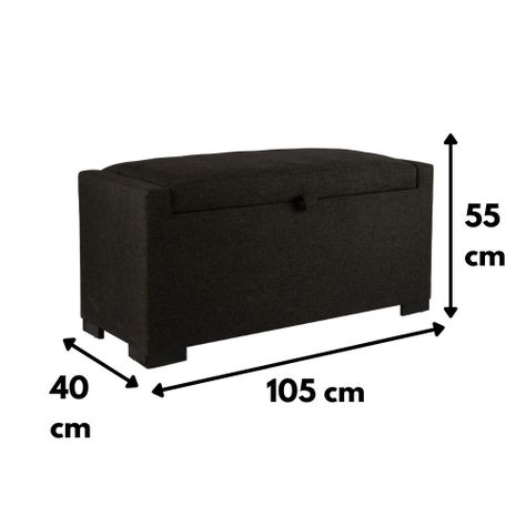 Banqueta con Baúl Leyzy Grafito Delta 40X55X105 cm Máxima Design-5