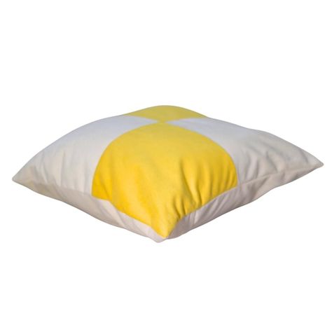 Cojín Gabriela Blanco Amarillo Felpa 50x50 cm-1