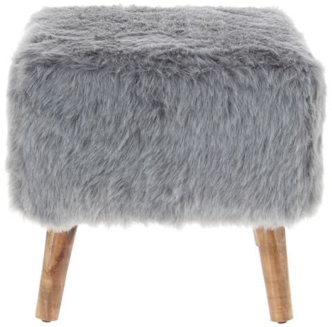 Pouf Kira Gris Piel Sintética 42x42x43 cm Máxima Design-0