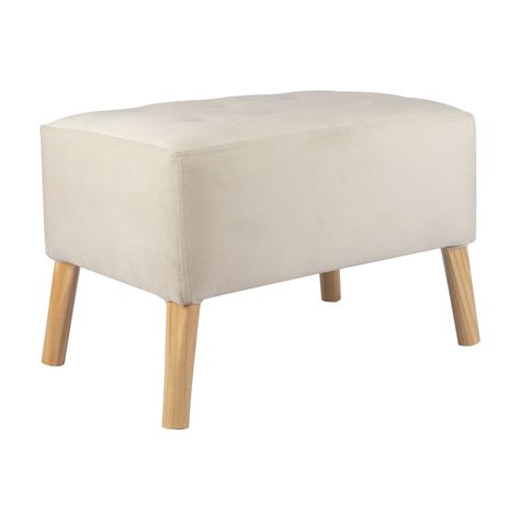 Pouf Petrum con Capitoné Blanco 62x42x42 cm Máxima Design-4