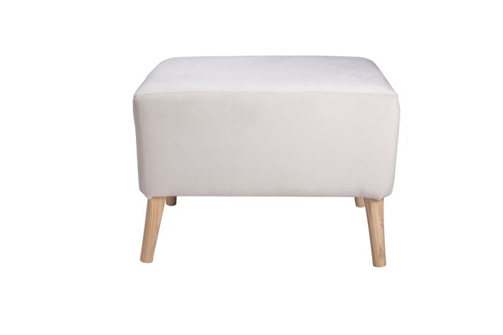 Pouf Petrum con Capitoné Blanco 62x42x42 cm Máxima Design-3