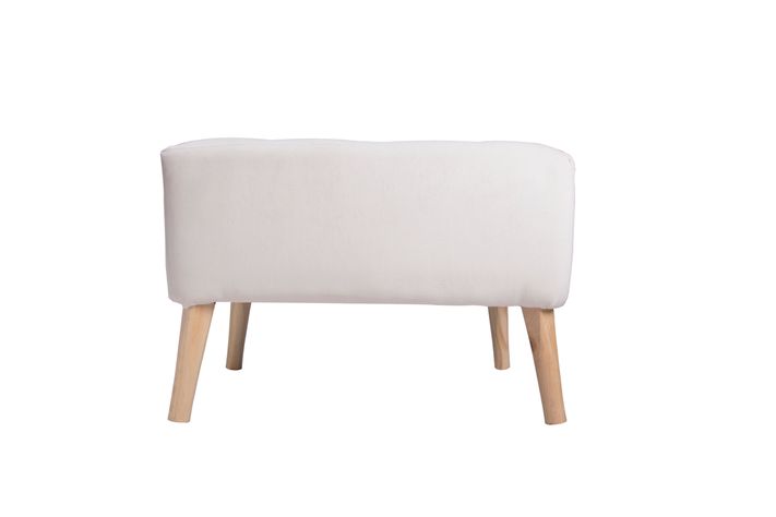 Pouf Petrum con Capitoné Blanco 62x42x42 cm Máxima Design-2